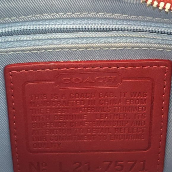 Coach Red and Cream Shoulder Bag - Picture 6 of 10